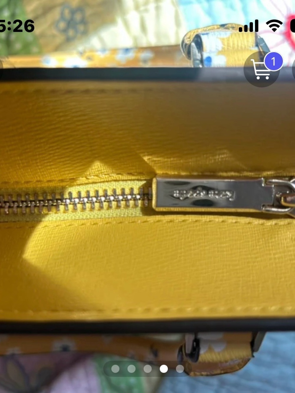 kate spade Yellow Floral Satchel with White Daisy Print - Picture 3 of 6